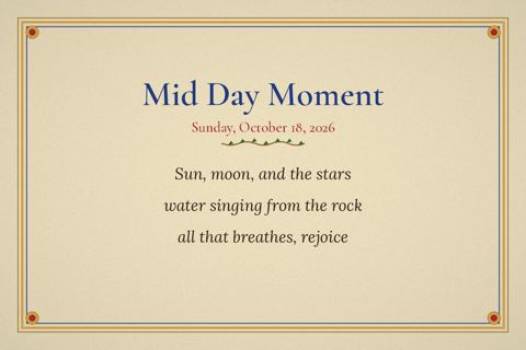 Mid Day Moment back